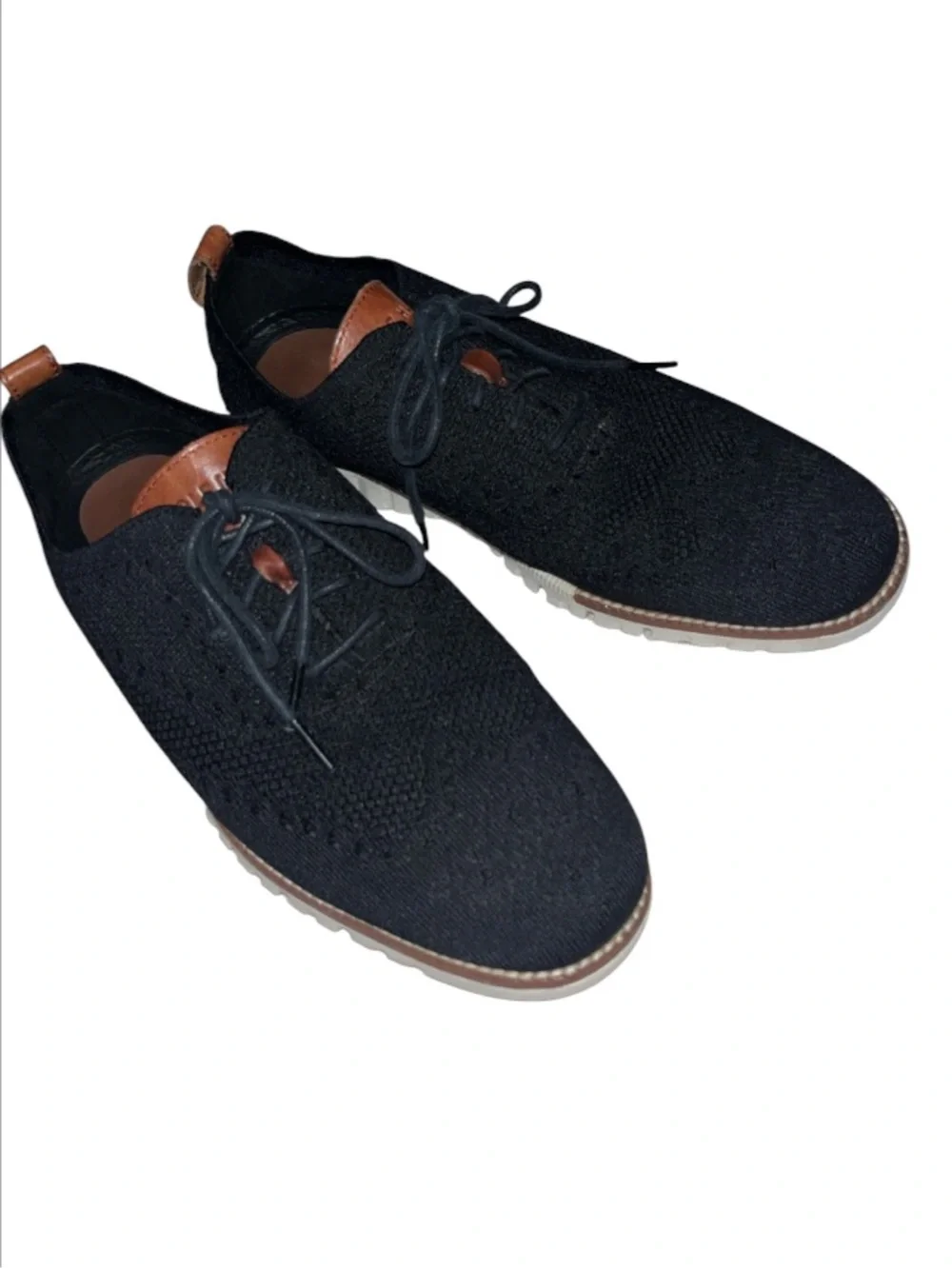 Cole Haan Zero Grand Remastered Black Knit Derby Oxford Brown Leather Accent 9